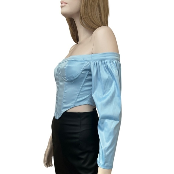 Fashion Nova Always Sweet Corset Bustier Top Sexy Blouse Off Shoulder Boned - Picture 4 of 16
